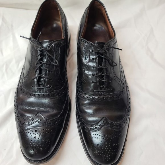 Allen Edmonds McAllister Mens 10B Black Wingtip Oxford Dress Shoes USA 6215 main image 16